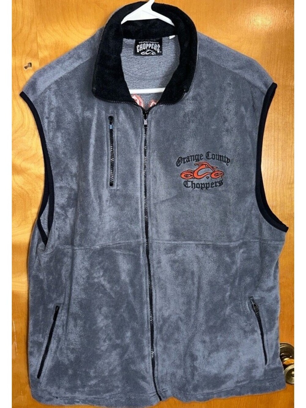 Orange County Choppers Gray Fleece Full Zip Vest Size Large